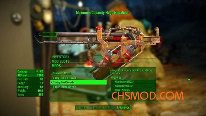 《辐射4》提高喷火器火焰粘性MOD