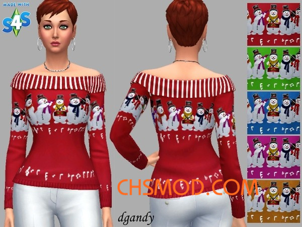 《模拟人生4》雪人图案元素毛衣MOD