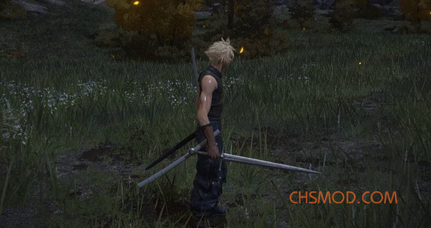 《艾尔登法环》最终幻想克劳德替换流浪骑士MOD