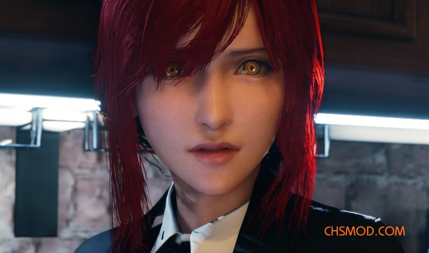 《最终幻想7：重制版》蒂法cos电锯人玛奇玛MOD