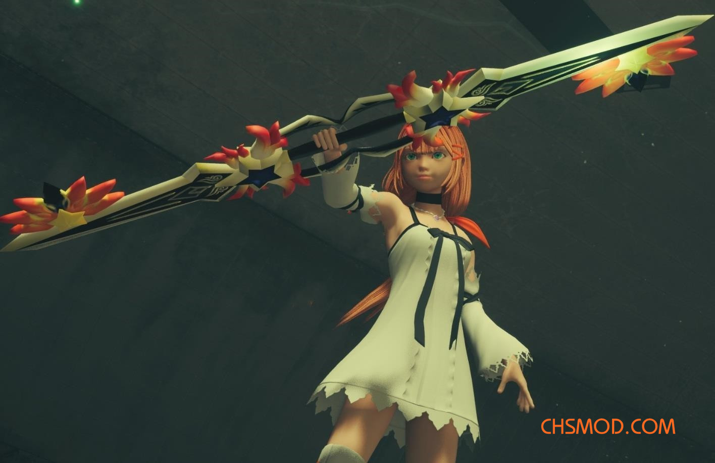《最终幻想7：重制版》天堂键刃替换全金属长杖MOD