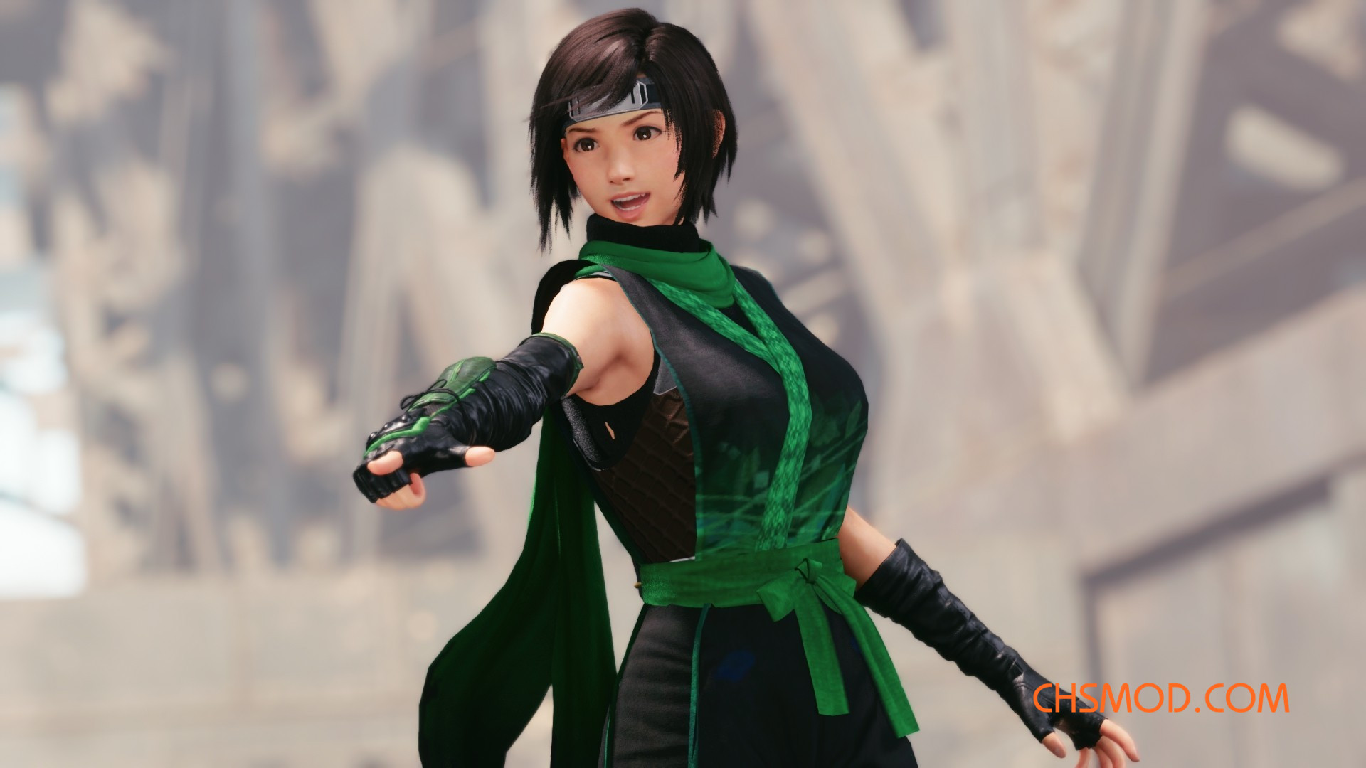 《最终幻想7：重制版》穿心衣服拿武士刀的尤菲MOD