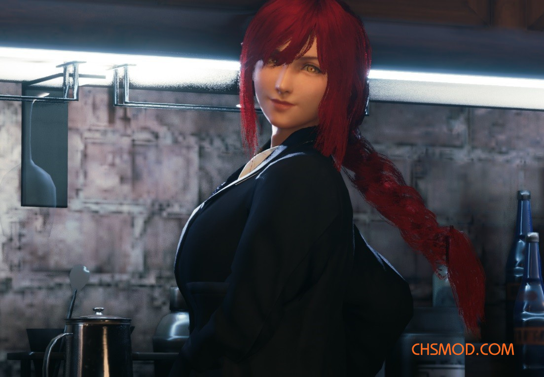 《最终幻想7：重制版》蒂法cos电锯人玛奇玛MOD