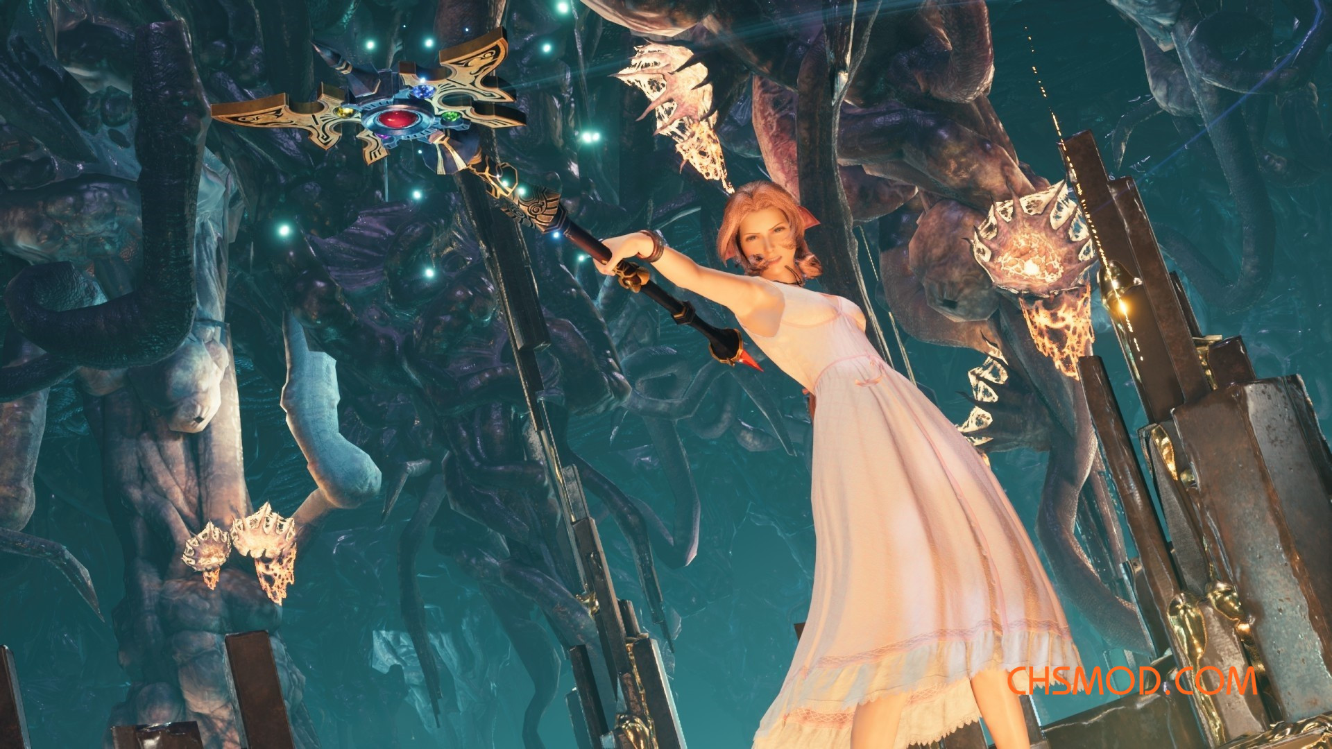 《最终幻想7：重制版》公主守护杖替换魔法长杖MOD