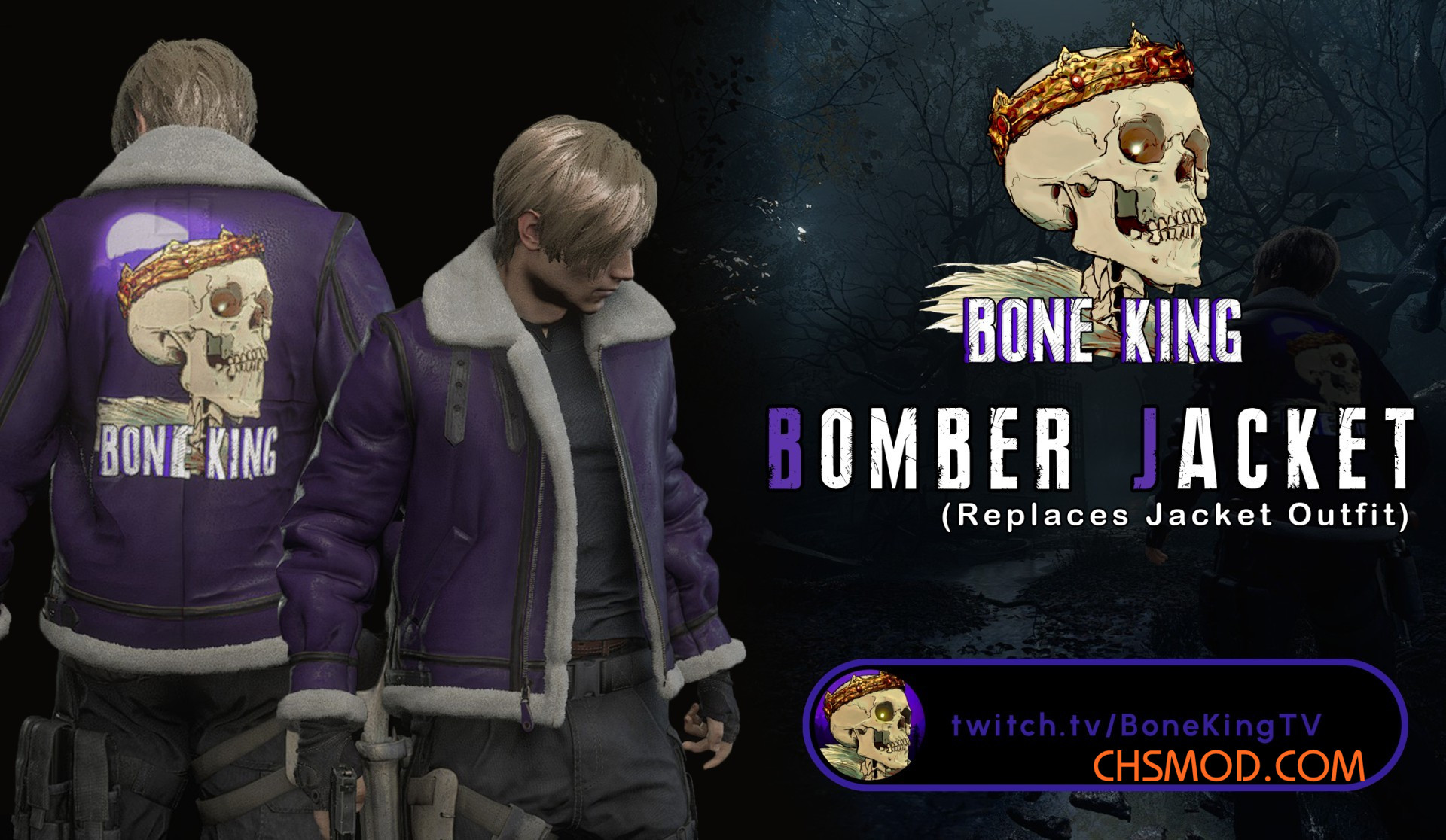 《生化危机4：重制版》里昂BoneKing飞行员夹克MOD