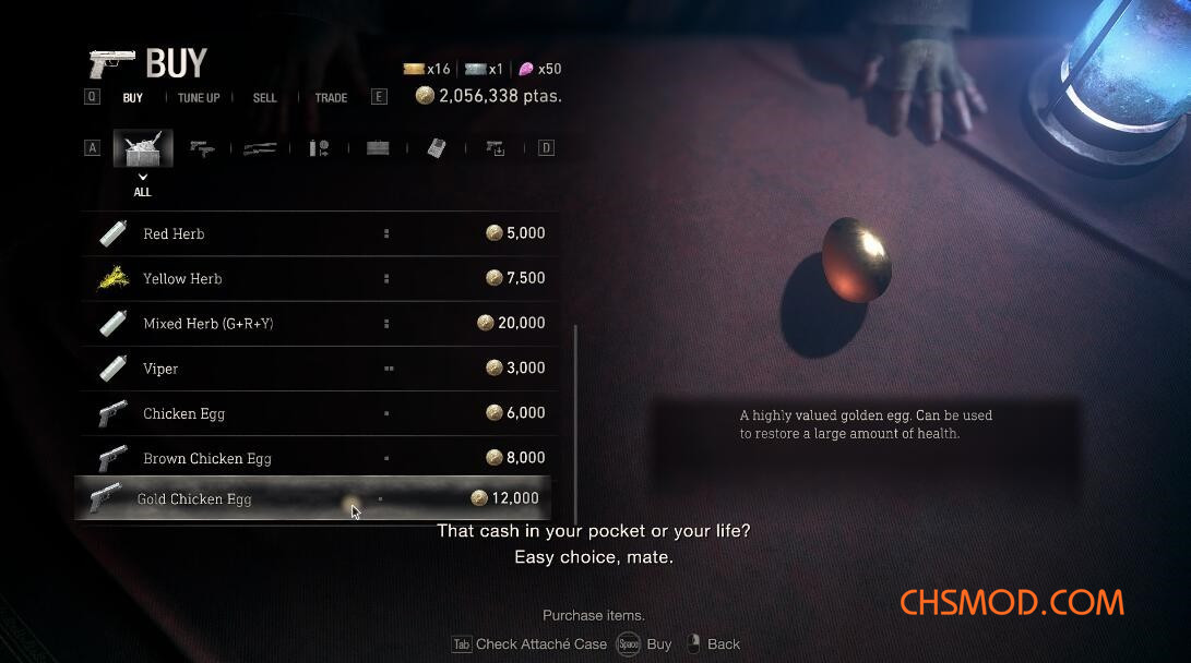 《生化危机4：重制版》商人出售更多物品MOD