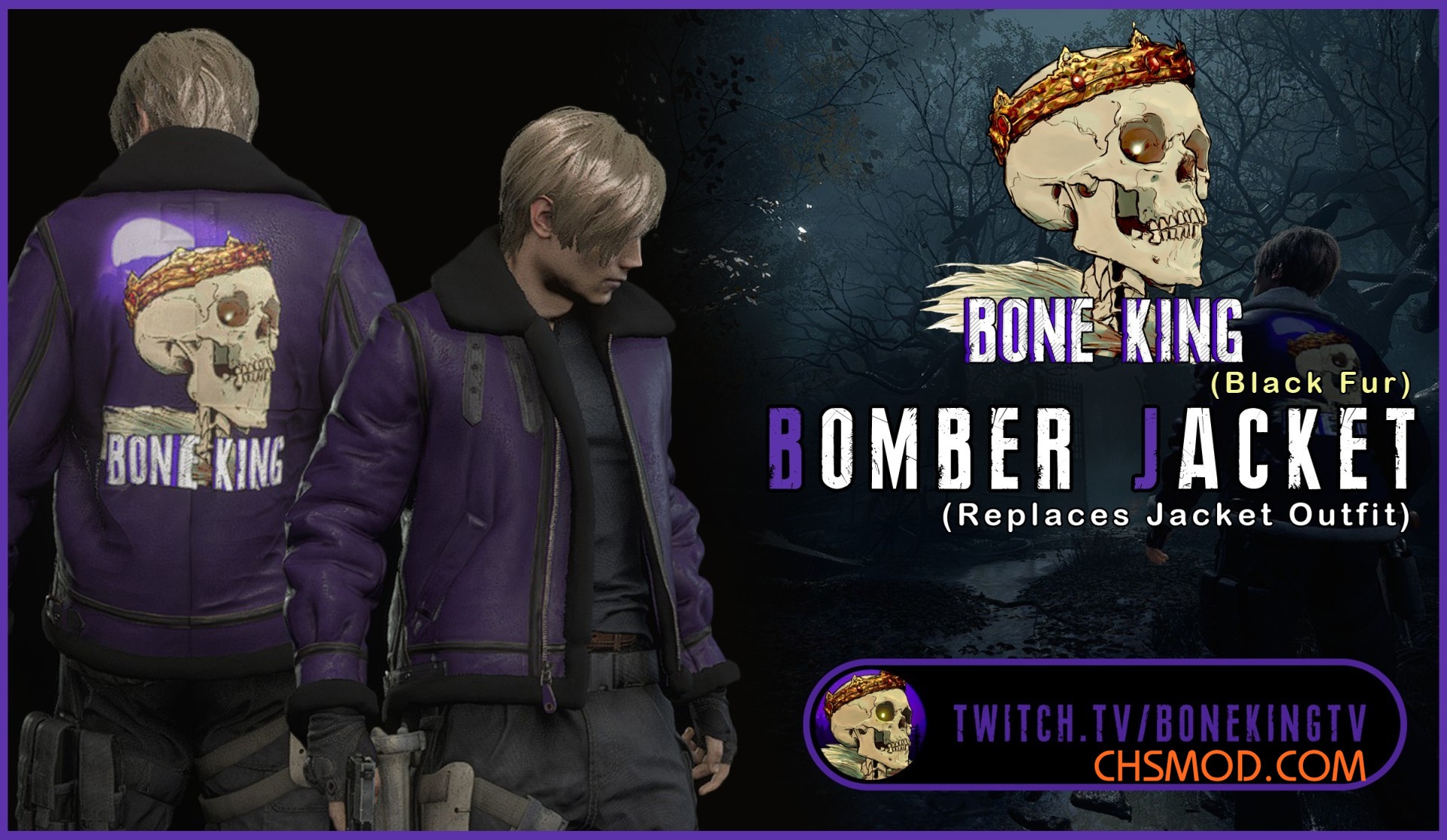 《生化危机4：重制版》里昂BoneKing飞行员夹克MOD