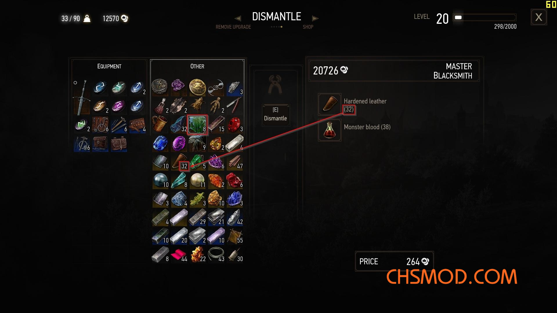 《巫师3：狂猎》显示拆解物品库存MOD