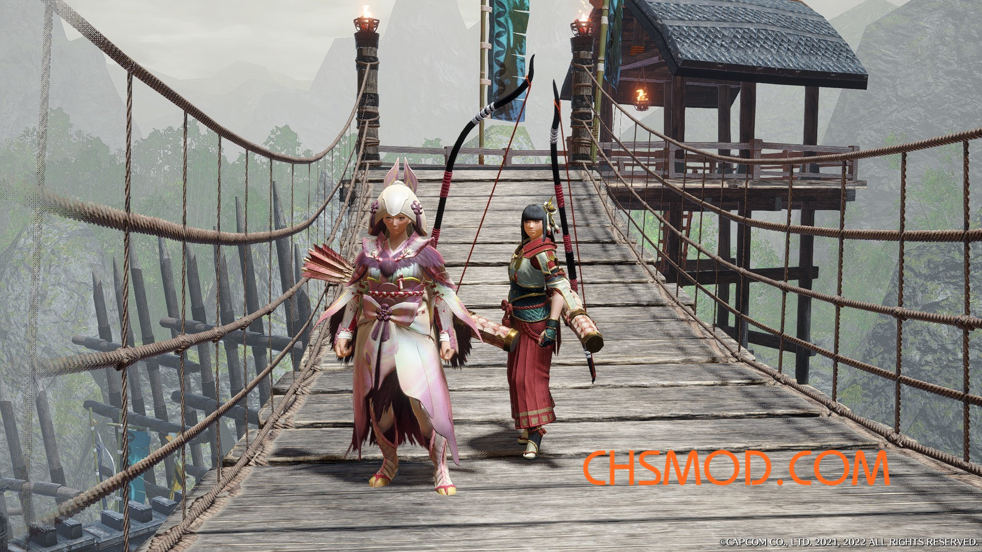 《怪物猎人：崛起》仁王2大师之弓武器外观MOD