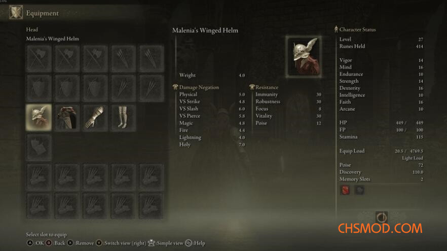 《艾尔登法环》更好的玛莲妮亚套装MOD