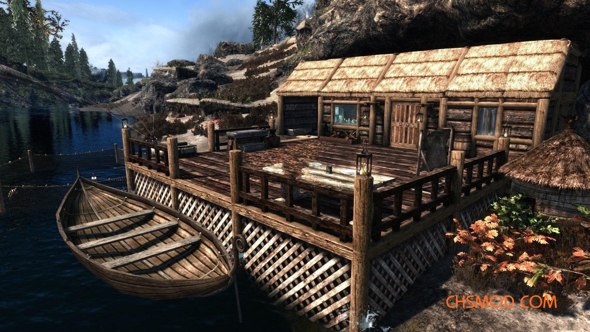 《上古卷轴5：天际重制版》河畔边的木质住宅MOD