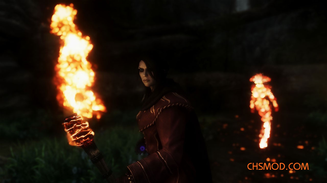 《上古卷轴5：天际重制版》终极高清火焰效果MOD
