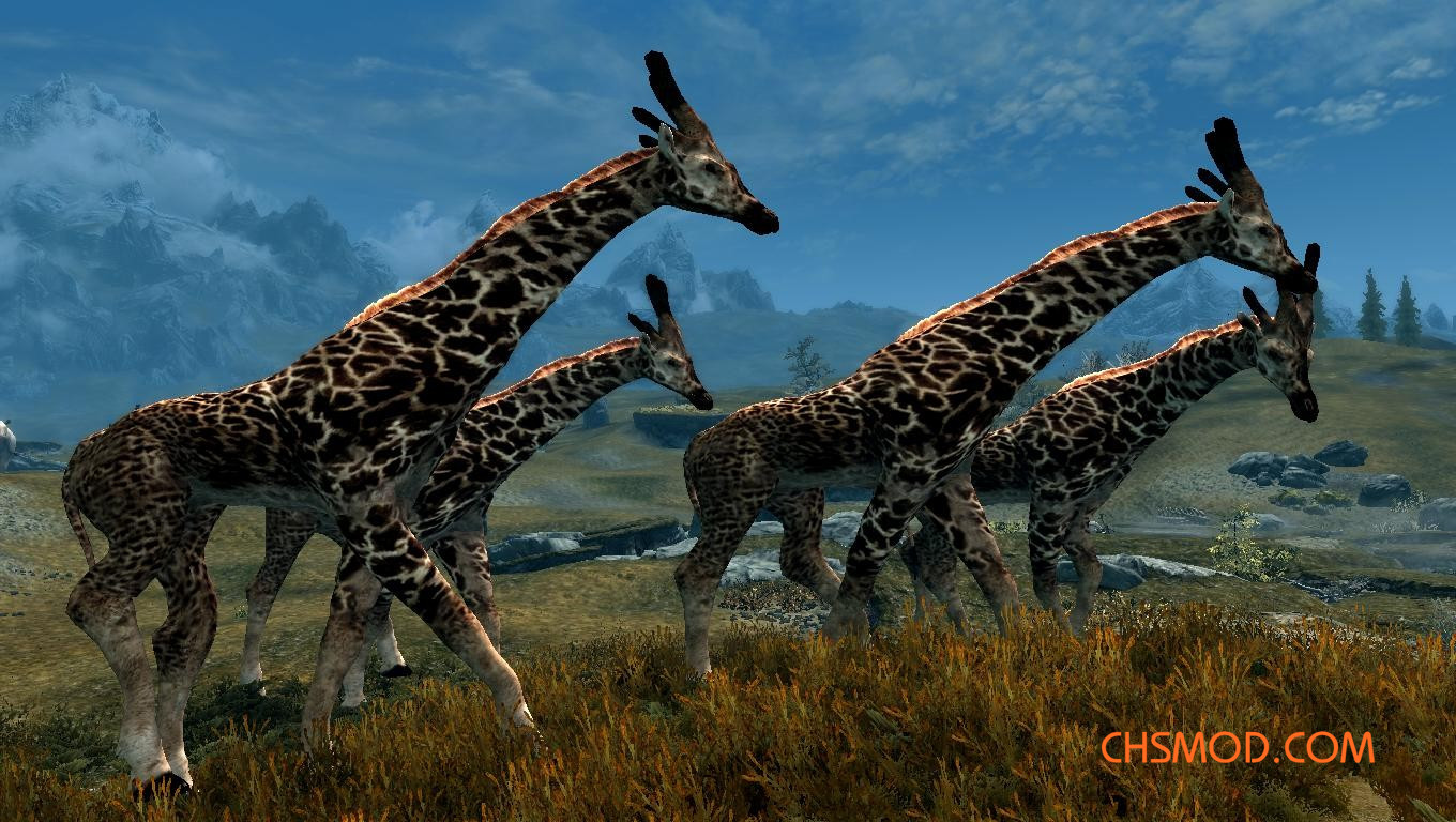 《上古卷轴5：天际重制版》巨犀和长劲鹿类生物MOD