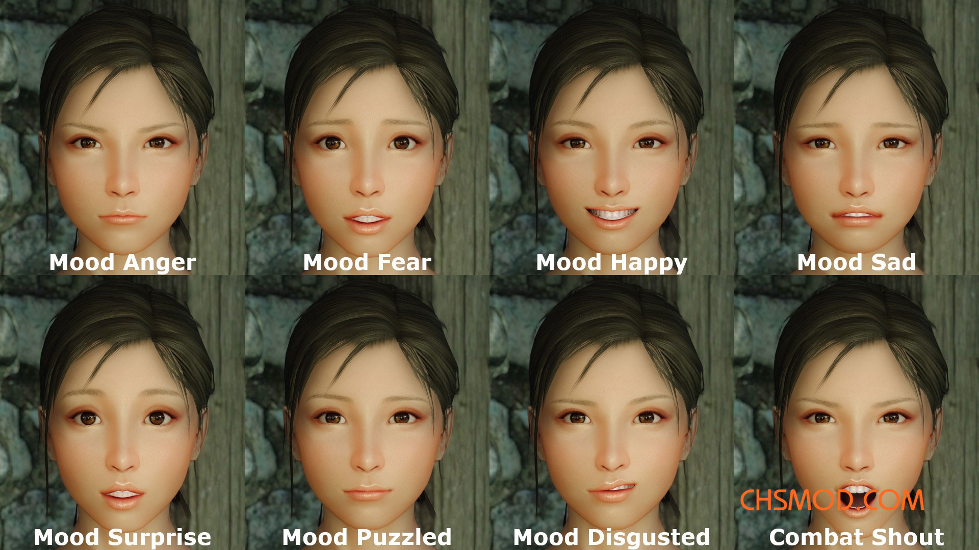 《上古卷轴5：天际重制版》女性面部表情动画MOD