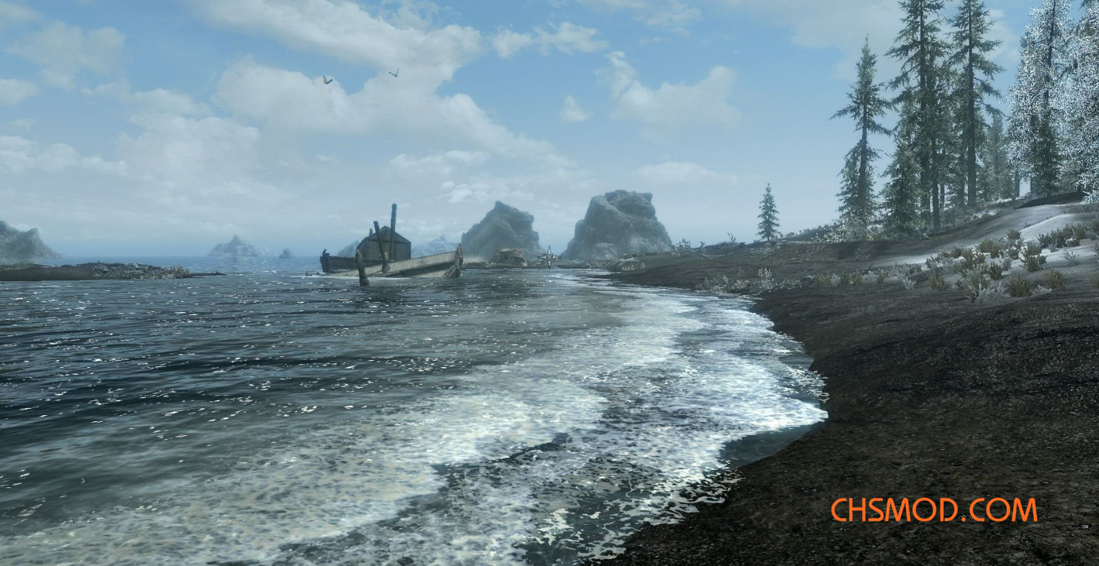 《上古卷轴5：天际重制版》更真实的波浪MOD