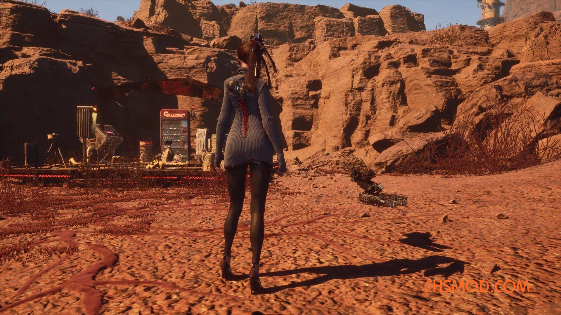 《剑星》针织连衣裙配紧身裤和重新塑形的裤腿MOD