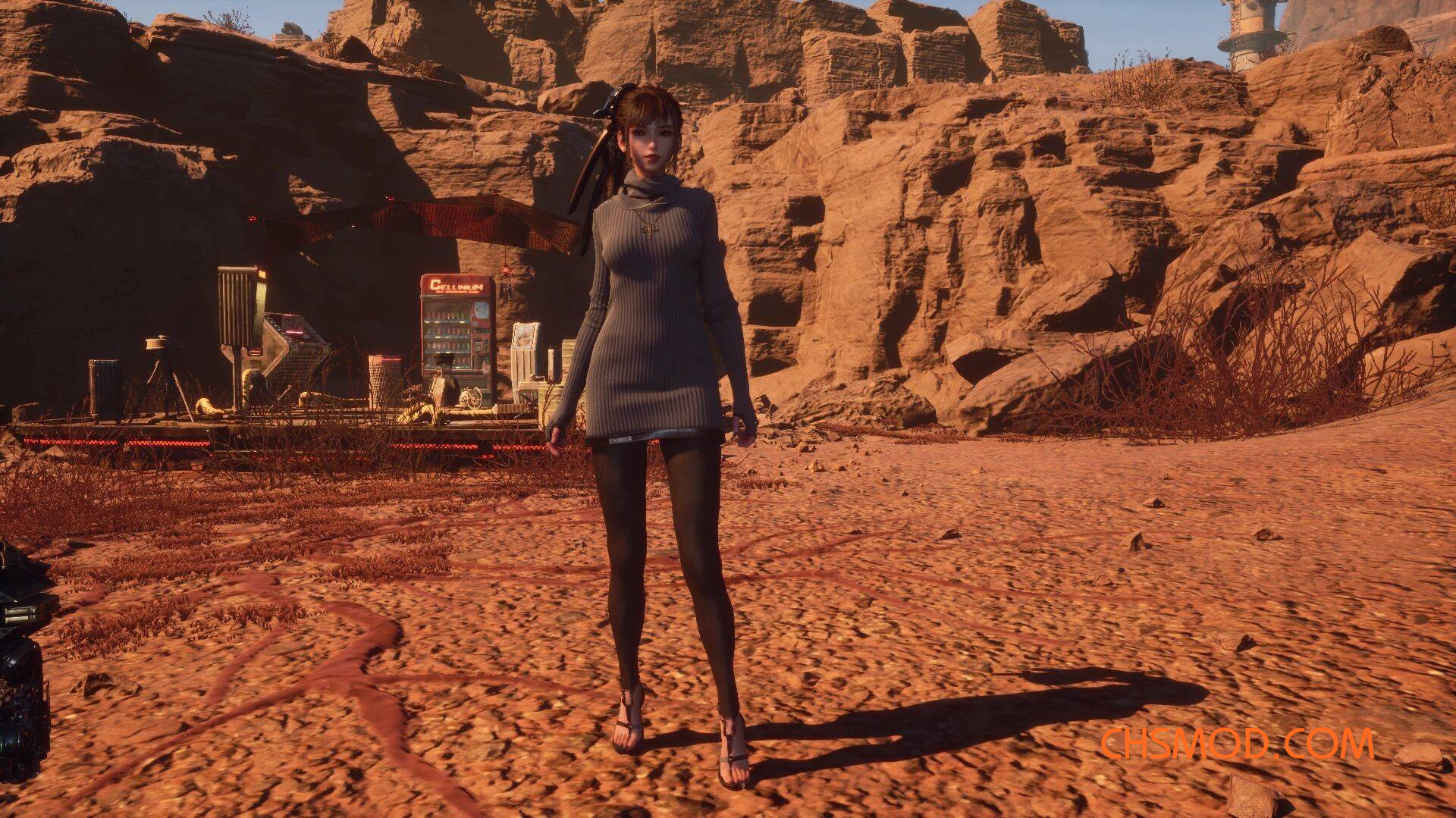 《剑星》针织连衣裙配紧身裤和重新塑形的裤腿MOD