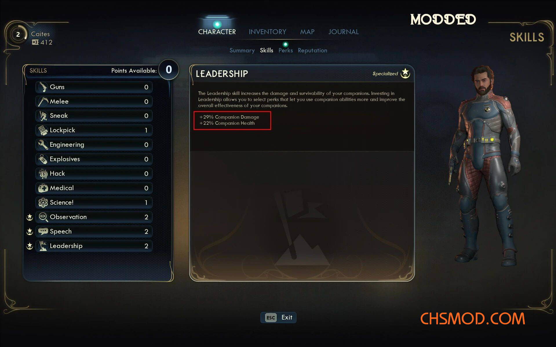 《天外世界2》更好的技能MOD