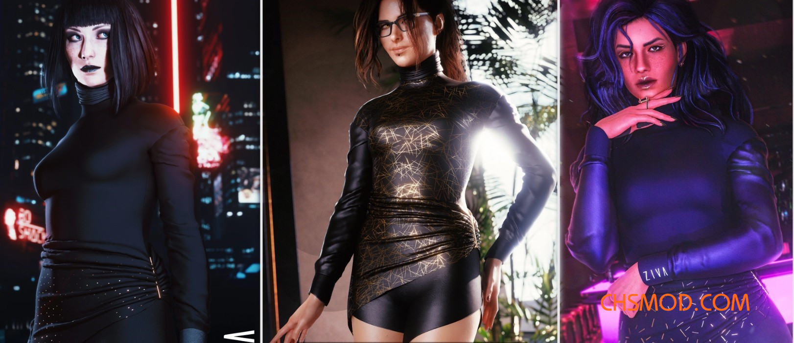 《赛博朋克2077》时尚系带连体衣MOD
