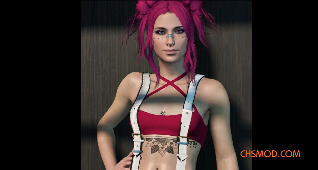 《赛博朋克2077》女v吊带短裤MOD