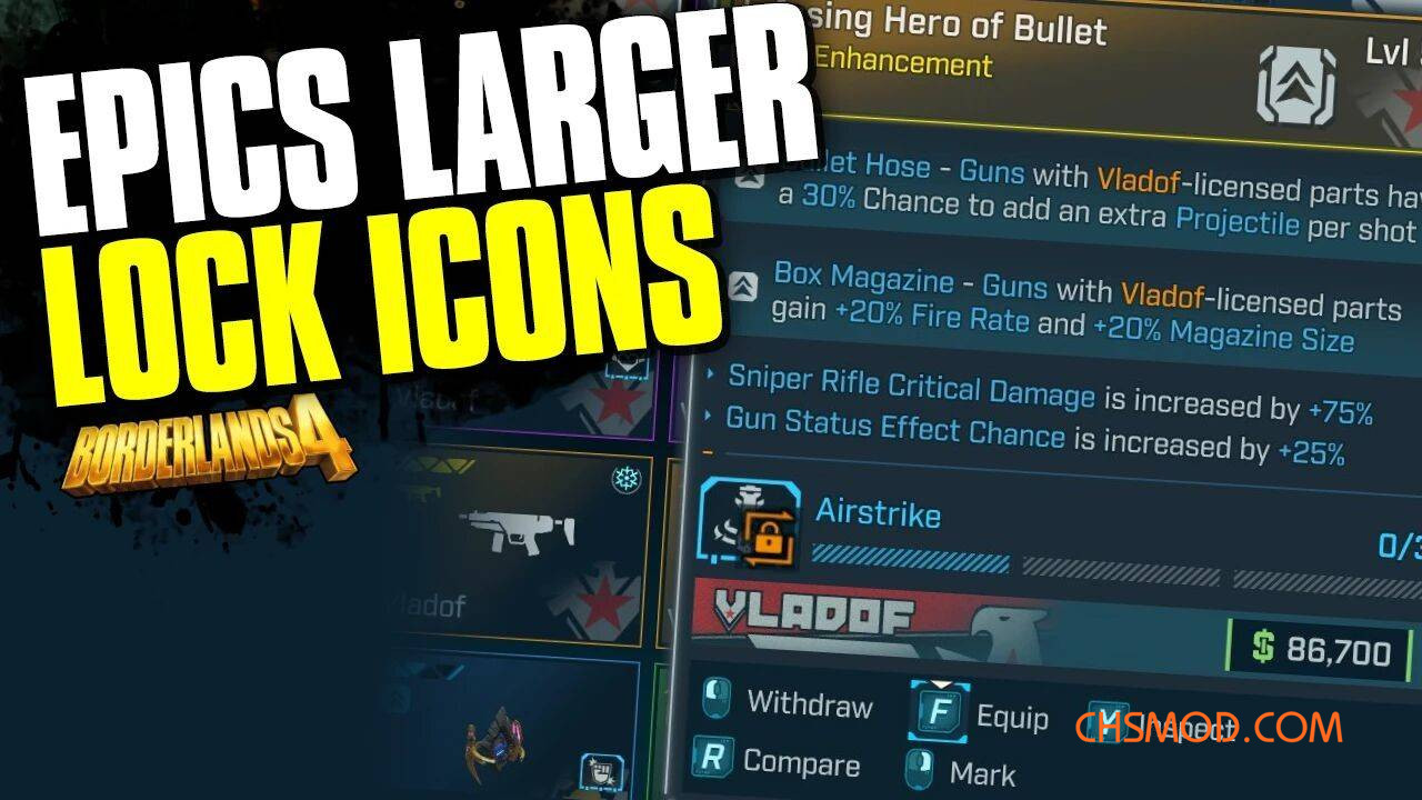 《无主之地4》更大锁图标MOD