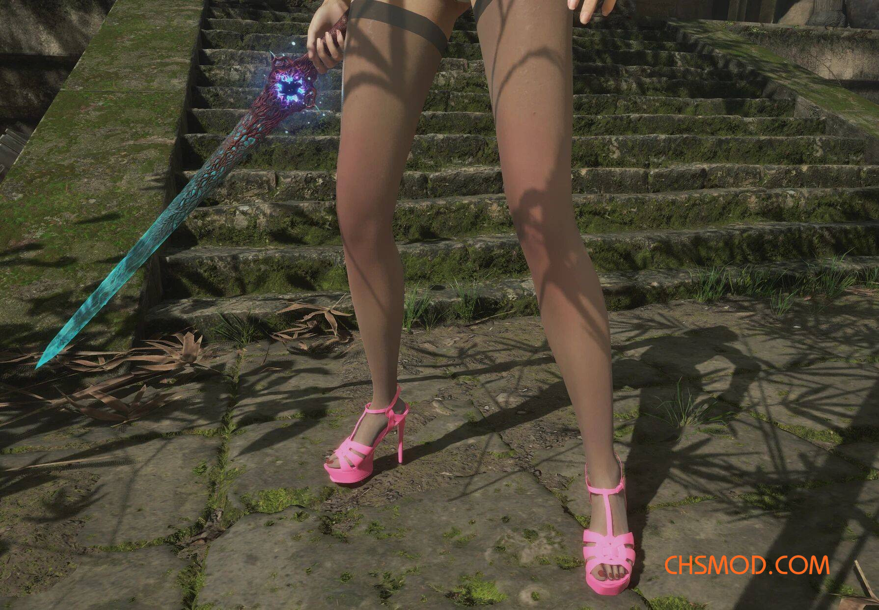 《明末：渊虚之羽》粉色防水台高跟鞋MOD