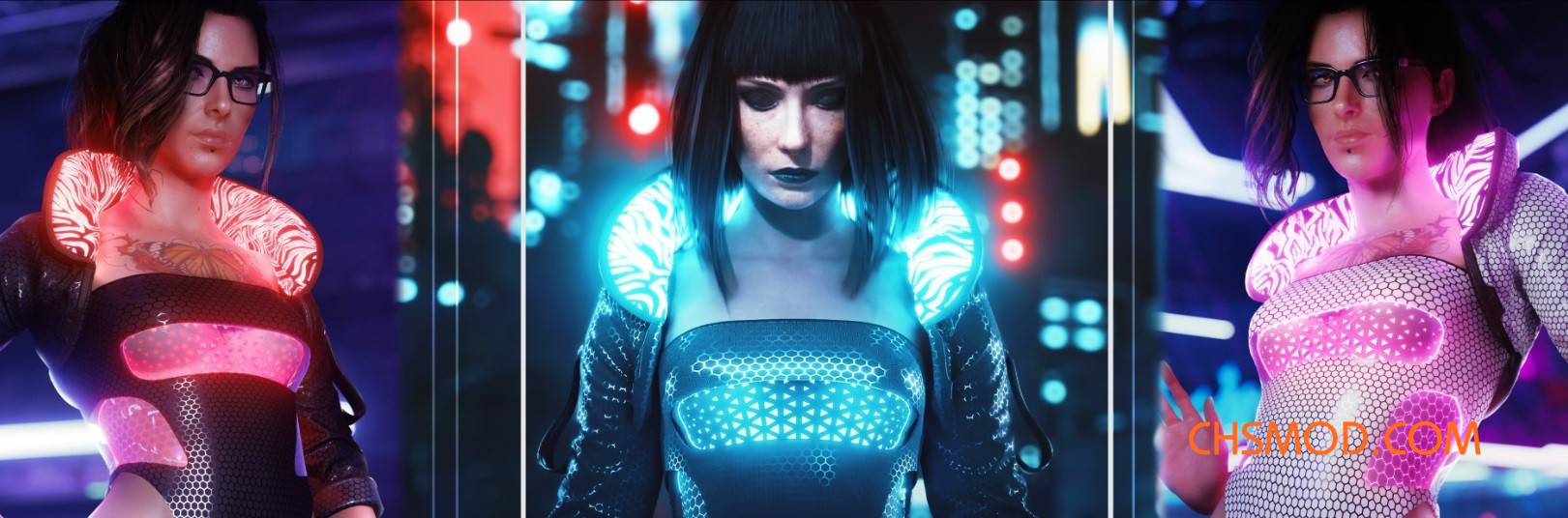 《赛博朋克2077》led灯紧身衣MOD