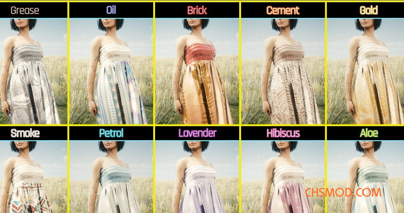 《赛博朋克2077》波西米亚风连衣裙MOD