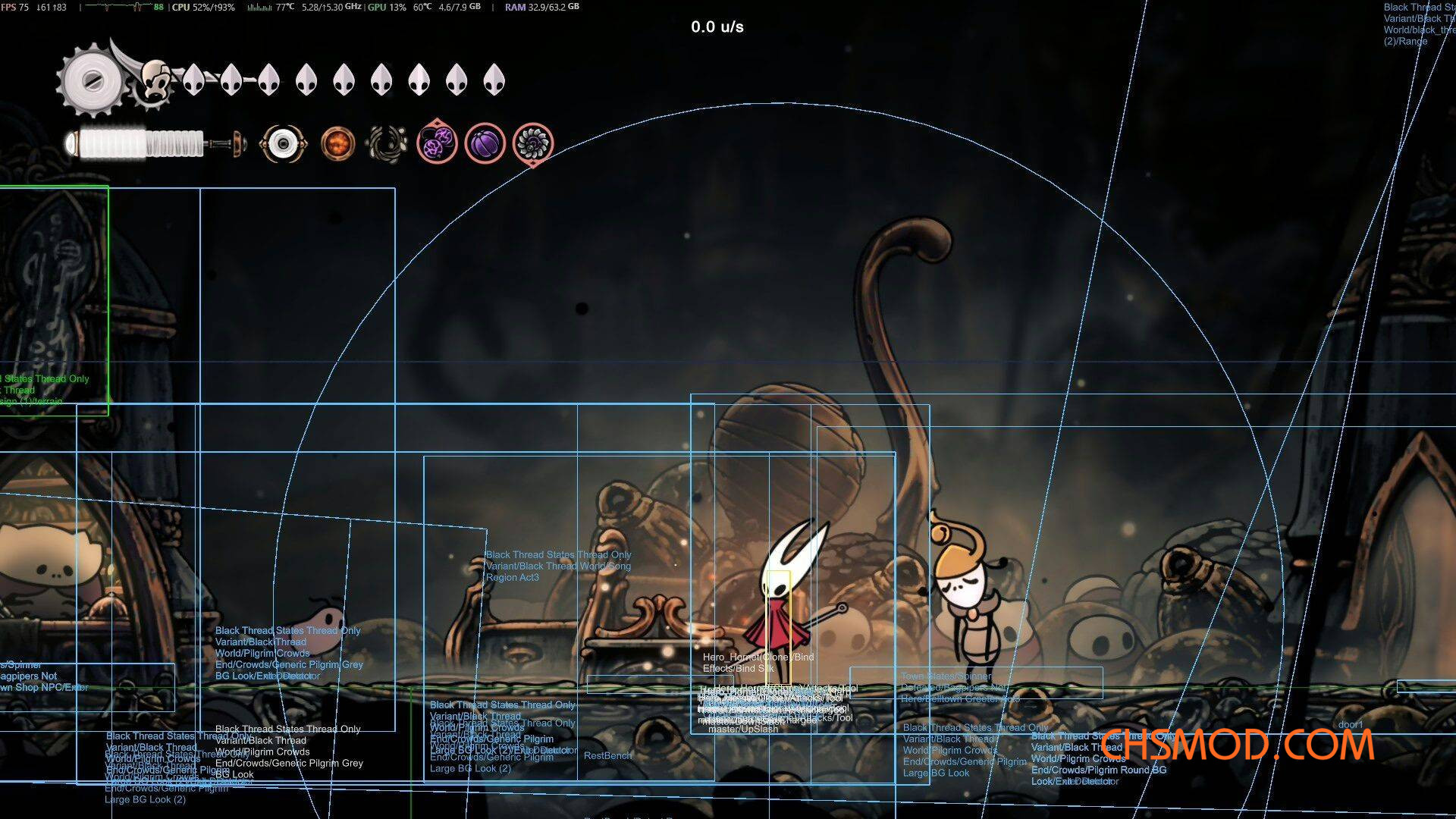 《空洞骑士：丝之歌》显示碰撞体积MOD