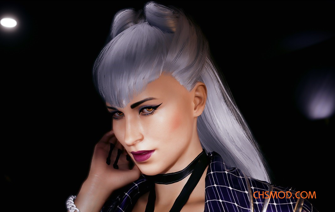 《赛博朋克2077》英雄联盟KDA伊芙琳发型MOD